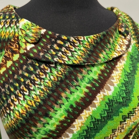 ARYEH Vintage Retro Pattern Boho A-Line Sweater Dress Sz S - Picture 3 of 14